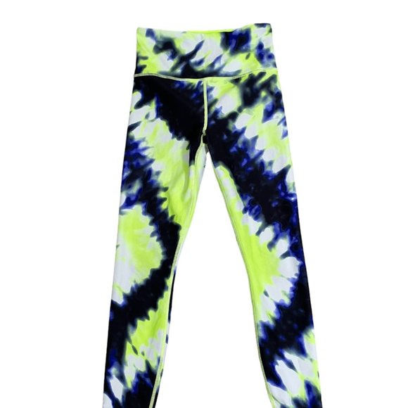 Athleta Elation Tie Dye 7/8 Tight Leggings Size XS Cobalt Blue Yellow - Picture 5 of 11
